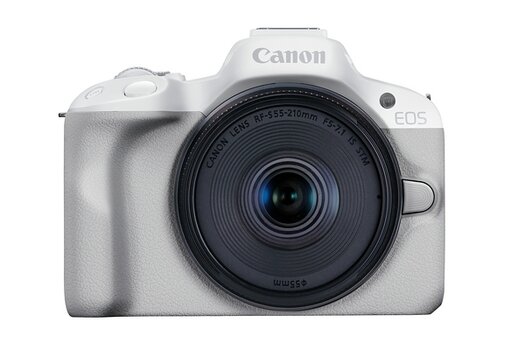 Canon EOS R50 in weiß, frontal Canon EOS R50 in weiß, frontal
