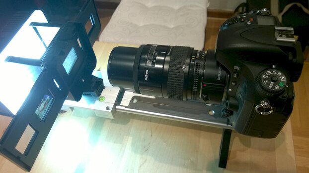 Setaufbau für 1:1 Kopie von KB-Analogfilm Setaufbau für 1:1 Kopie von KB-Analogfilm