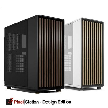 Zwei PixelStation in der Design Edition. Links schwarz, rechts weiß. Zwei PixelStation in der Design Edition. Links schwarz, rechts weiß.