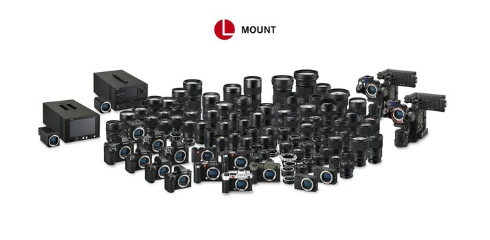 Familienbild aller Produkte, die mit L-Mount verfügbar sind.
