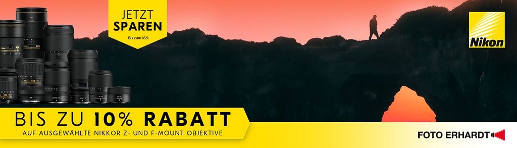 Werbegrafik für Nikon Objektiv Wochen von Foto Erhardt
