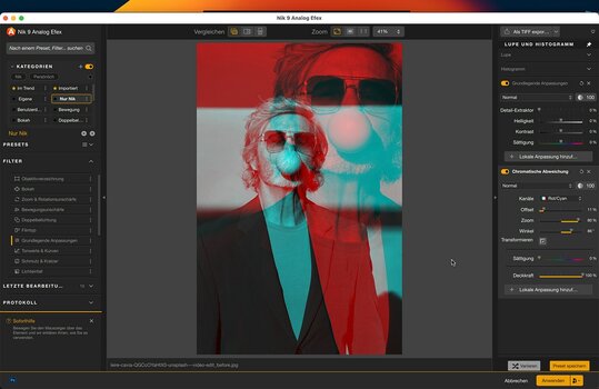 Darstellung der verschobenen Farbebenen für einen kreativen Print-Offset-Look