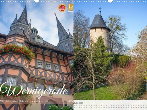 Historische Altstadt von Wernigerode mit Fachwerkhäusern in sonnigen, authentischen Farben.