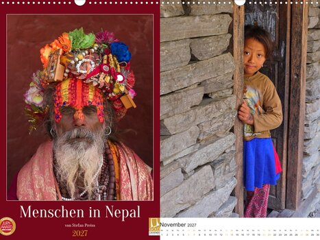 Zwei ausdrucksstarke, würdevolle Porträts von Menschen in Nepal