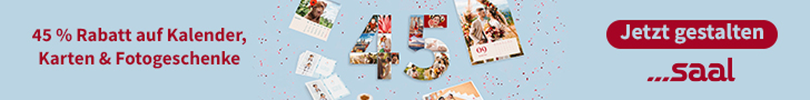 45% auf Kalender, Karten & Fotogeschenke bei Saal Digital - nur bis 19.07.2026!