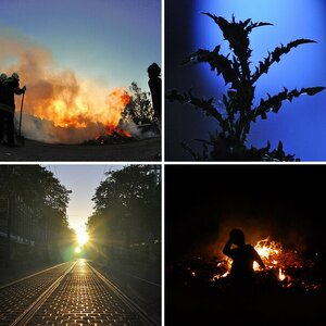 Nacht-Feuer-Licht