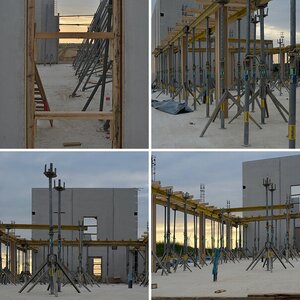 sonnenuntergang auf der baustelle