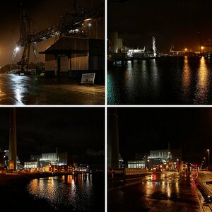 Bremen bei Nacht und Regen