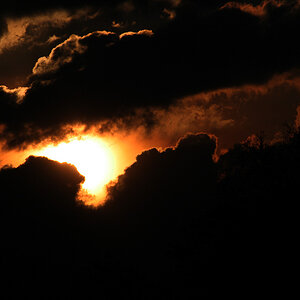 Sonnenuntergang in den Wolken