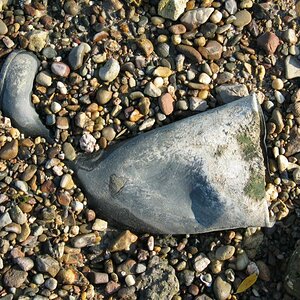 2003 bei Niedrigwasser am Rhein