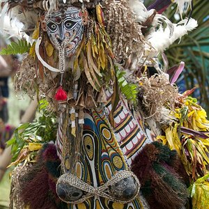 bizarre Maske von den 'Chambri Lakes" - East Sepik Province