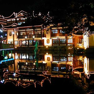China Shanghai Nacht Altstadt