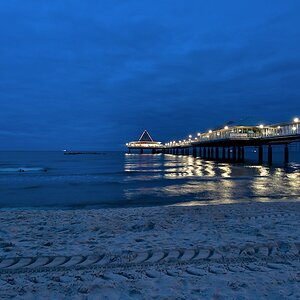 Seebrücke Heringsdorf zur Blauen Stunde