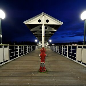 Seebrücke Heringsdorf zur Blauen Stunde