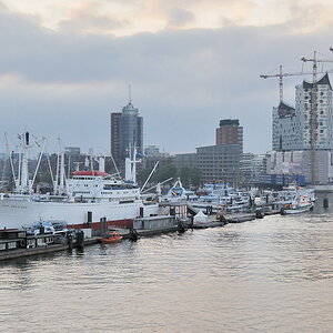 Einlaufen mit Queen Mary 2 in Hamburg am frühen Morgen
DSC 1995