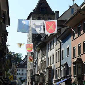 Schaffhausen, Oberstadt, 20.08.2011. Nikkor 55-300 mm VR DX.