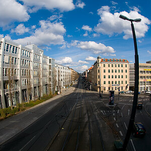 München, Landsbergerstraße beim europäischen Patentamt, Blick nach Osten