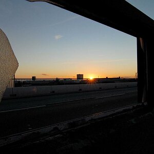 Sonnenuntergang Haltestelle