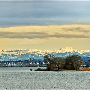 Bodensee mit Schweizer Alpen - 01.01.2012
