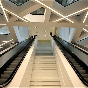 Porsche Museum, Stuttgart - 30.12.2011 Rolltreppe