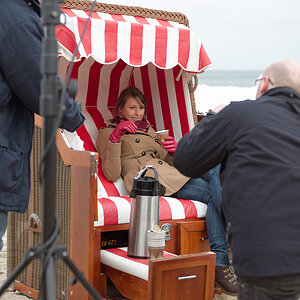 Strandkorb im Winter - nicht ohne Tee...
