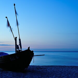 Kölpinsee/Usedom Boote bei Nacht Köl 6