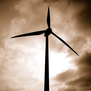 Windrad in Sepia