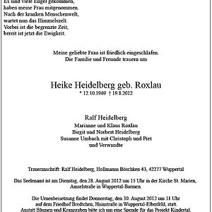 Heike Traueranzeige