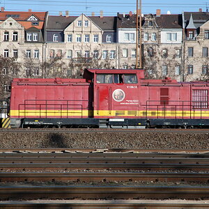 Durch die Gleisbaustelle zwischen Fürth und Nürnberg gab es am 24.01.2009 auch für die V 150.12 der EBW was zu tun.