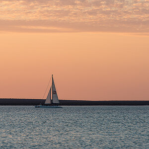 segeln am abend