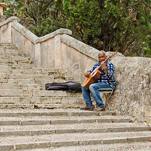 Straßenmusiker auf dem Kalvarienberg, Pollensa