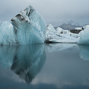 Jökulsárlón, Island. Spiegelung