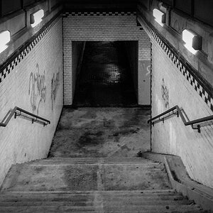 downstairs