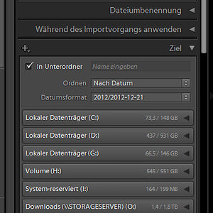 Lightroom import