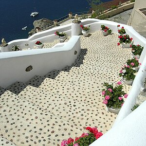 Treppe in Oia / Santorini
