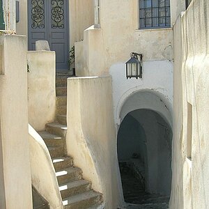 Gasse in Megalochiri / Santorini
