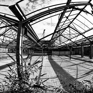 Skelett eines Gartencenters auf dem Gelände des neuen Stadtteils Bahnstadt, Heidelberg, 2012