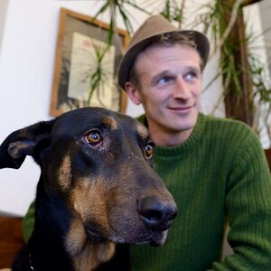Hund und Herrchen