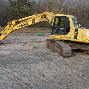 Bagger  am Sandstrand