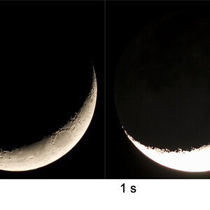 Mond mit Erdschein - Entstehung