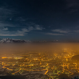 Blick vom Gaisberg über die Stadt Salzburg.