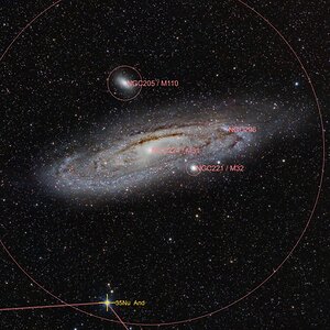 M31 Andromeda Galaxie mit Text von 7/2013