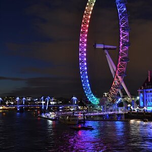 London Eye bei Nacht