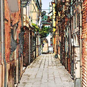 Venezia 485   3
Gasse irgendwo in Venedig - grafisch bearbeitet