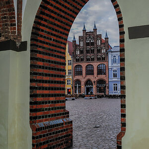 Blick vom Rathaus auf das Wulflamhaus