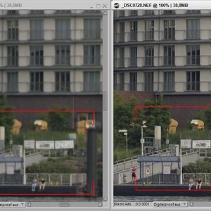 D800 nach der Justage
Vergleich AF-Feinkorrektur Wert 0 (links) und +15 (rechts)
Objektiv: AF-S 85 mm/f1.8 bei f2.0