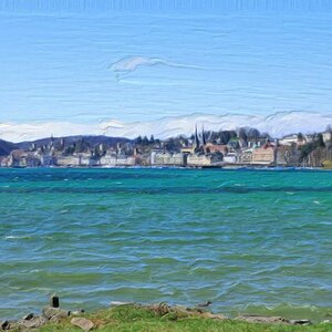 Blick auf Luzern bei Föhnwetter