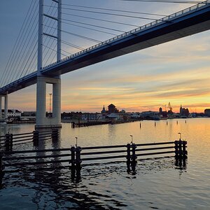 sunset Rügenbrücke Stralsund