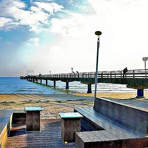 Bank am Strand