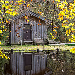 Fischerhütte im Oktober